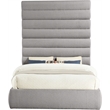 Meridian Furniture Adam Taupe Boucle Fabric Queen Bed