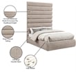 Meridian Furniture Adam Beige Chenille Fabric Full Bed