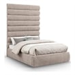 Meridian Furniture Adam Beige Chenille Fabric Full Bed