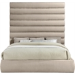 Meridian Furniture Adam Beige Chenille Fabric King Bed