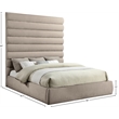 Meridian Furniture Adam Beige Chenille Fabric King Bed