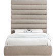 Meridian Furniture Adam Beige Chenille Fabric Queen Bed