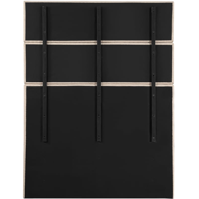 Meridian Furniture Adam Beige Chenille Fabric Queen Bed