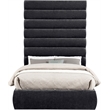 Meridian Furniture Adam Black Chenille Fabric Full Bed