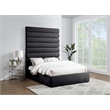Meridian Furniture Adam Black Chenille Fabric Queen Bed