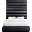 Meridian Furniture Adam Black Chenille Fabric Queen Bed