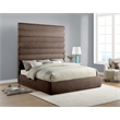 Meridian Furniture Adam Brown Chenille Fabric King Bed