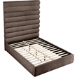 Meridian Furniture Adam Brown Chenille Fabric Queen Bed