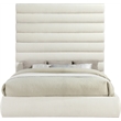 Meridian Furniture Adam Cream Chenille Fabric King Bed