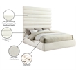 Meridian Furniture Adam Cream Chenille Fabric King Bed