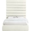 Meridian Furniture Adam Cream Chenille Fabric Queen Bed