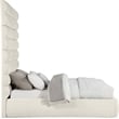 Meridian Furniture Adam Cream Chenille Fabric Queen Bed