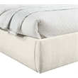 Meridian Furniture Adam Cream Chenille Fabric Queen Bed