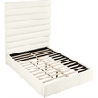 Meridian Furniture Adam Cream Chenille Fabric Queen Bed