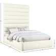 Meridian Furniture Adam Cream Chenille Fabric Queen Bed