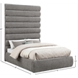 Meridian Furniture Adam Grey Chenille Fabric Full Bed