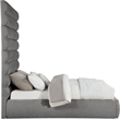 Meridian Furniture Adam Grey Chenille Fabric Queen Bed