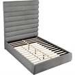 Meridian Furniture Adam Grey Chenille Fabric Queen Bed