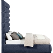 Meridian Furniture Adam Navy Chenille Fabric Full Bed