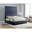 Meridian Furniture Adam Navy Chenille Fabric King Bed