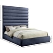 Meridian Furniture Adam Navy Chenille Fabric King Bed