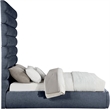 Meridian Furniture Adam Navy Chenille Fabric Queen Bed