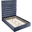 Meridian Furniture Adam Navy Chenille Fabric Queen Bed