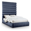 Meridian Furniture Adam Navy Chenille Fabric Queen Bed