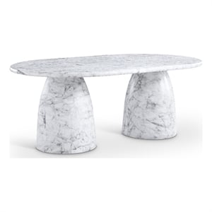 Meridian Furniture Cosenza White 78&quot Indoor/Outdoor Concrete Dining Table