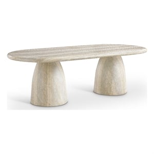 Meridian Furniture Cosenza 96&quot Travertine Indoor/Outdoor Concrete Dining Table