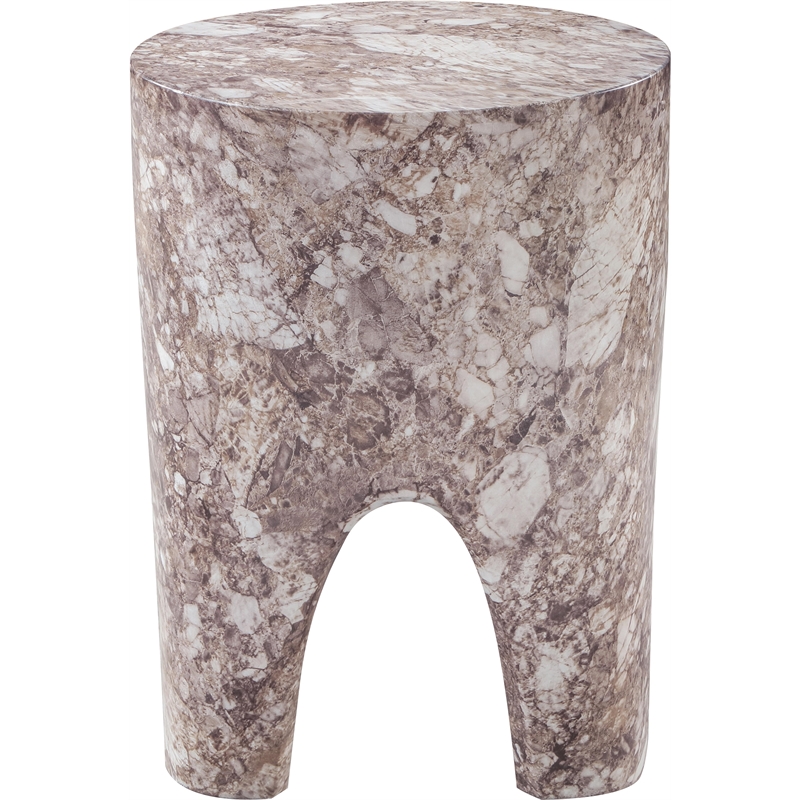 Meridian Furniture Foligno Brown Indoor/Outdoor Concrete End Table