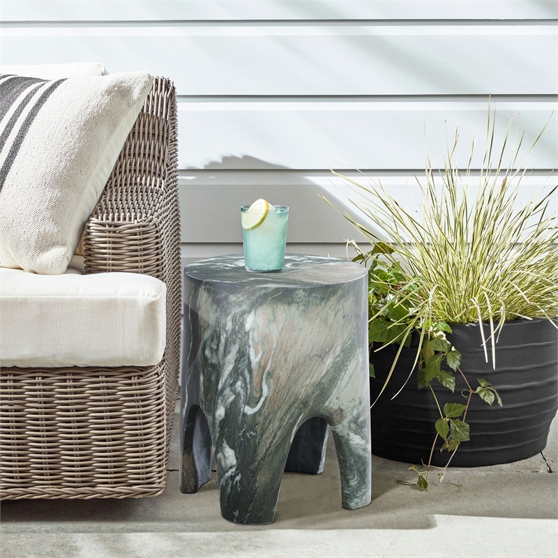Meridian Furniture Foligno Green Indoor/Outdoor Concrete End Table