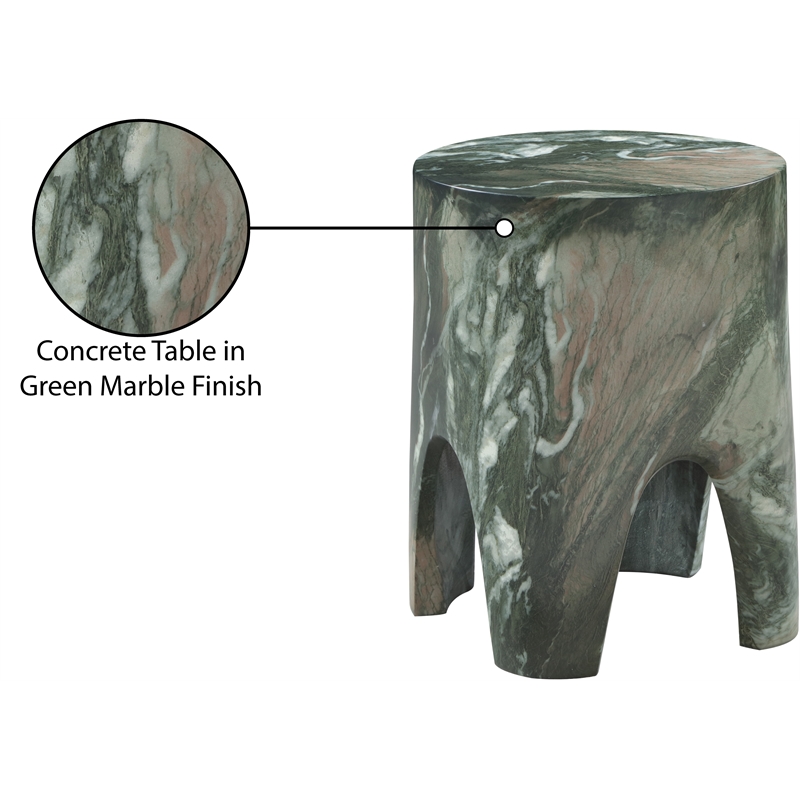 Meridian Furniture Foligno Green Indoor/Outdoor Concrete End Table