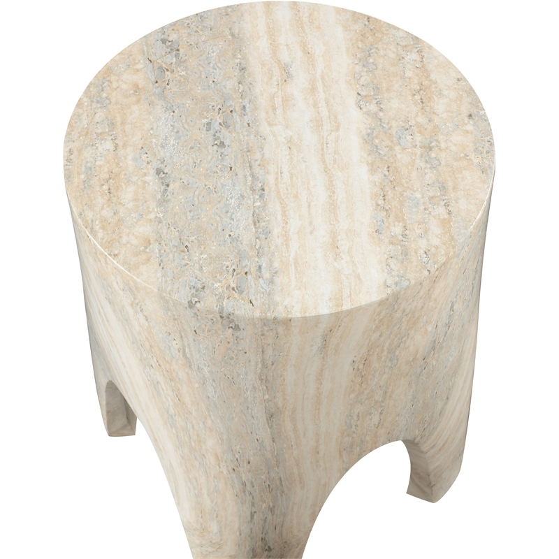 Meridian Furniture Foligno Travertine Indoor/Outdoor Concrete End Table
