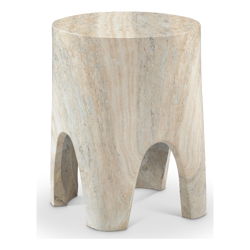Meridian Furniture Foligno Travertine Indoor/Outdoor Concrete End Table