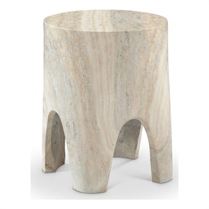 Meridian Furniture Foligno Travertine Indoor/Outdoor Concrete End Table