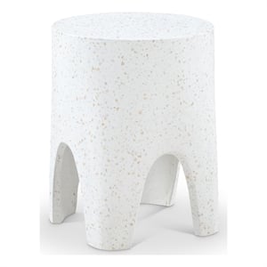 Meridian Furniture Foligno White Indoor/Outdoor Concrete End Table