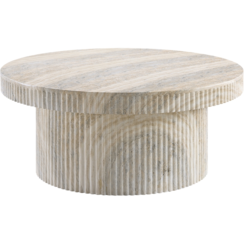 Meridian Furniture Legatto Travertine Indoor/Outdoor Concrete Coffee Table