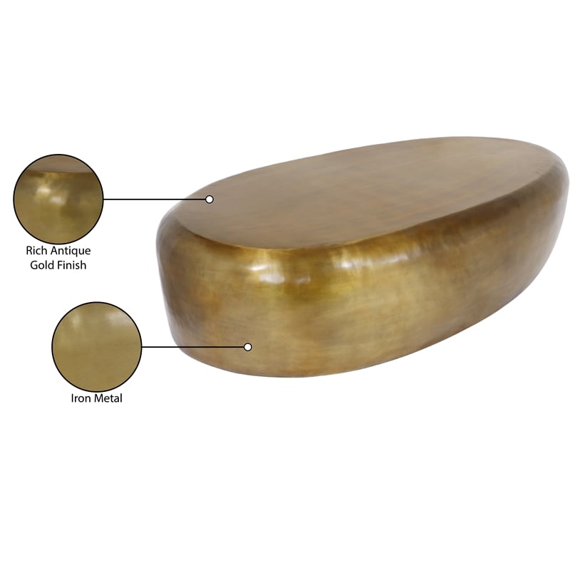 Meridian Furniture Capsule Gold Aluminum Coffee Table