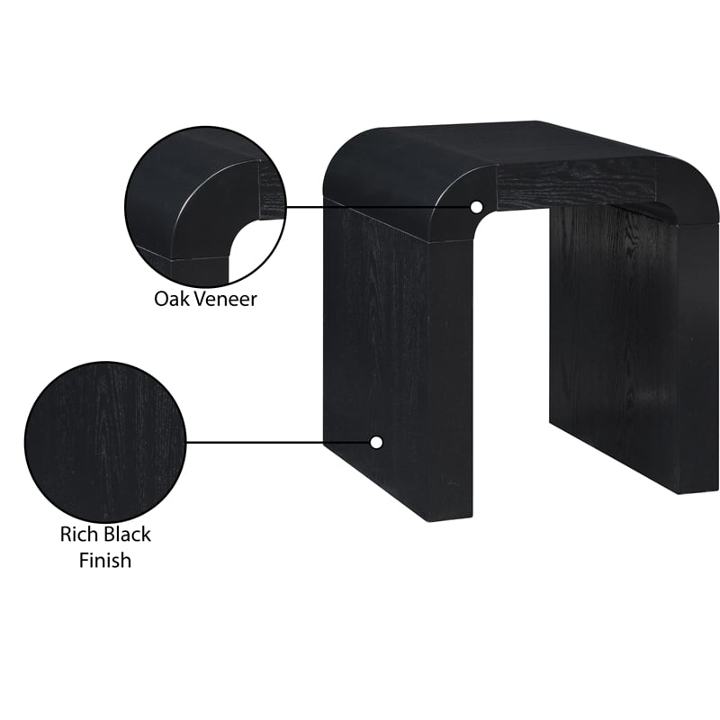 Meridian Furniture Toulon Black Oak Veneer End Table