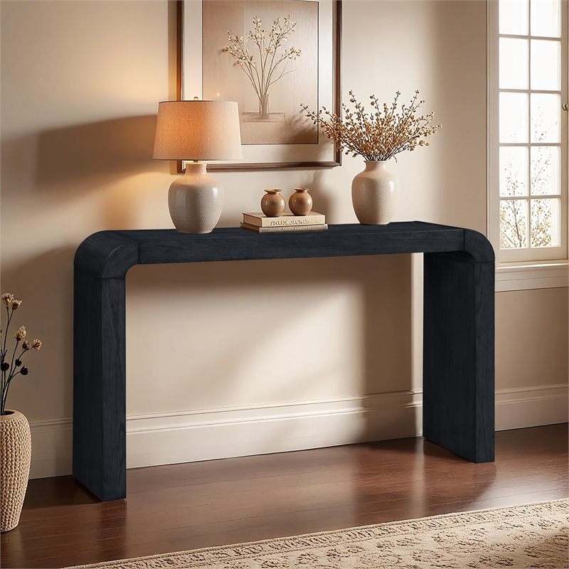 Meridian Furniture Toulon Black Oak Veneer Console Table