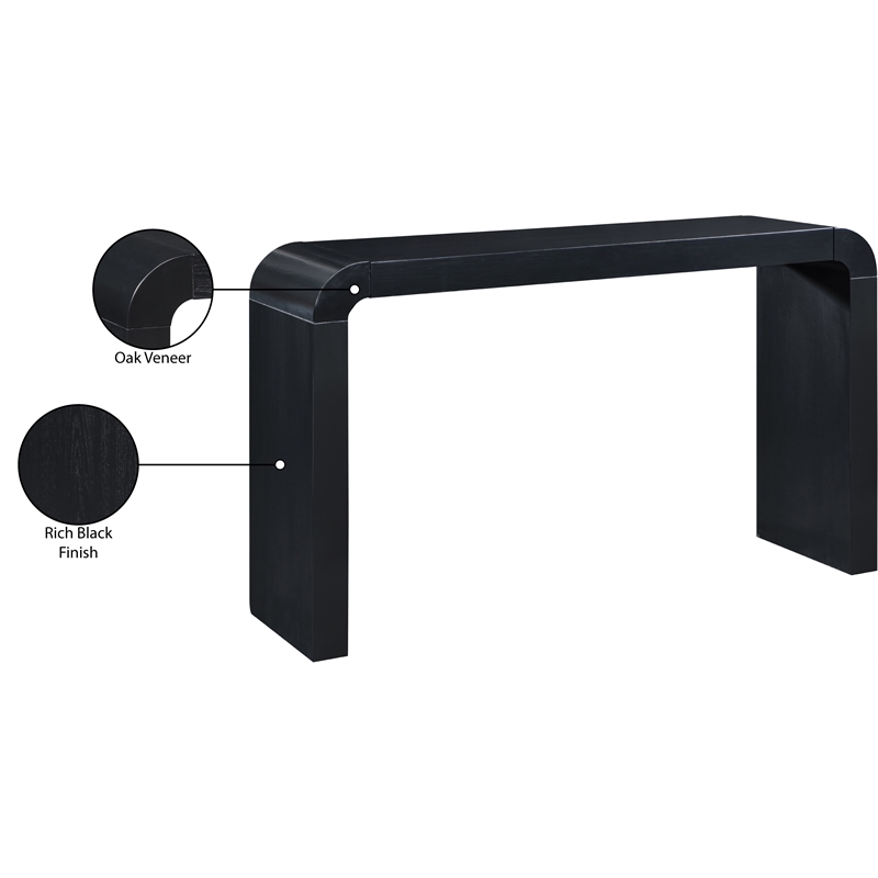 Meridian Furniture Toulon Black Oak Veneer Console Table