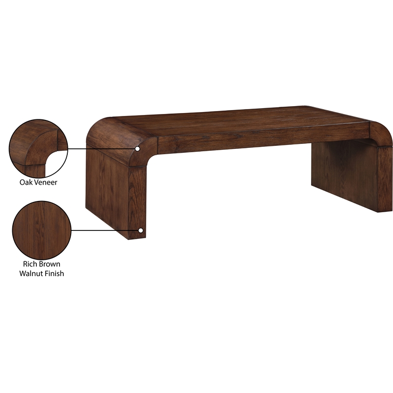 Meridian Furniture Toulon Brown Oak Veneer Coffee Table