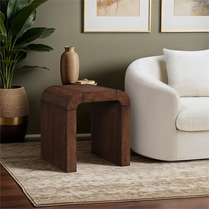 Meridian Furniture Toulon Brown Oak Veneer End Table