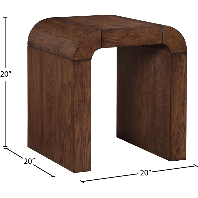 Meridian Furniture Toulon Brown Oak Veneer End Table