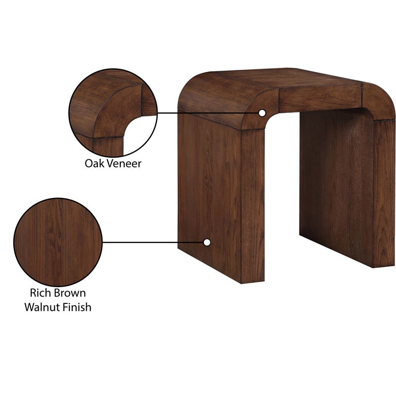 Meridian Furniture Toulon Brown Oak Veneer End Table