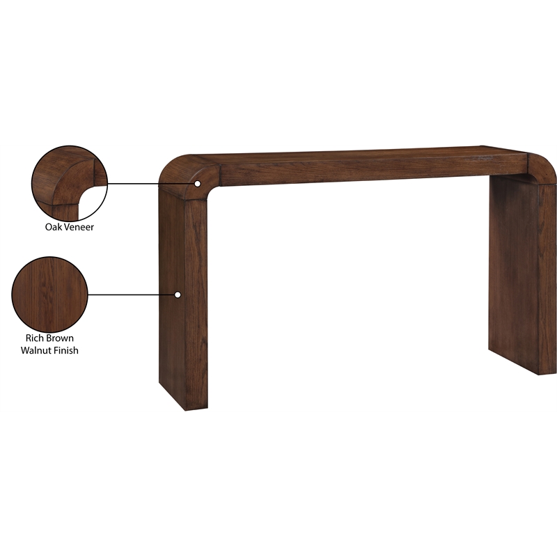 Meridian Furniture Toulon Brown Oak Veneer Console Table