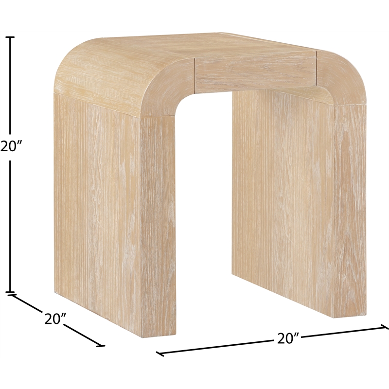 Meridian Furniture Toulon Natural Oak Veneer End Table