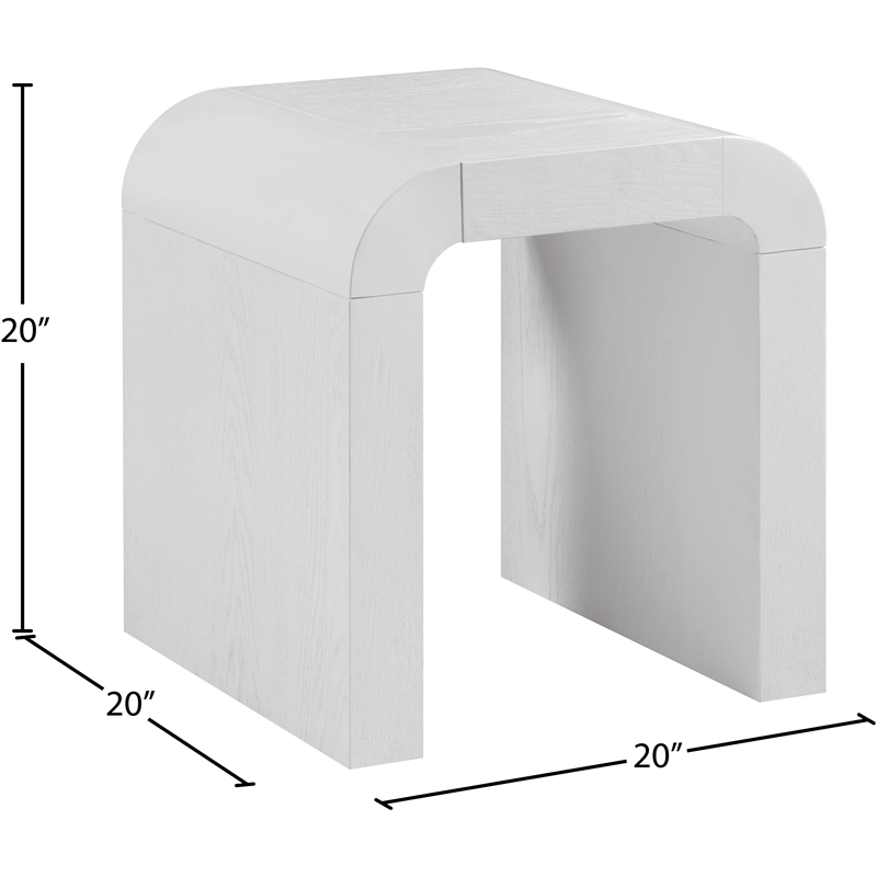 Meridian Furniture Toulon White Oak Veneer End Table