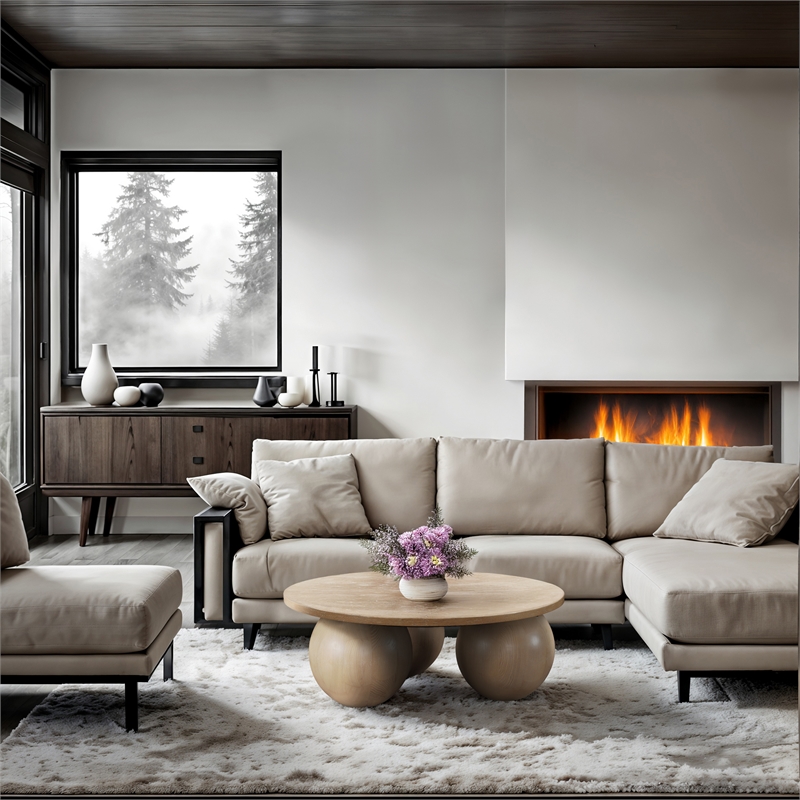 Meridian Furniture Fitch Natural Oak Veneer Coffee Table